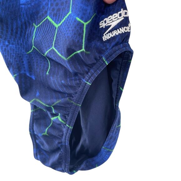 Speedo Endurance + Emerging Force Flyback One Piece Swimsuit Blue Green Size 28 - Picture 6 of 13